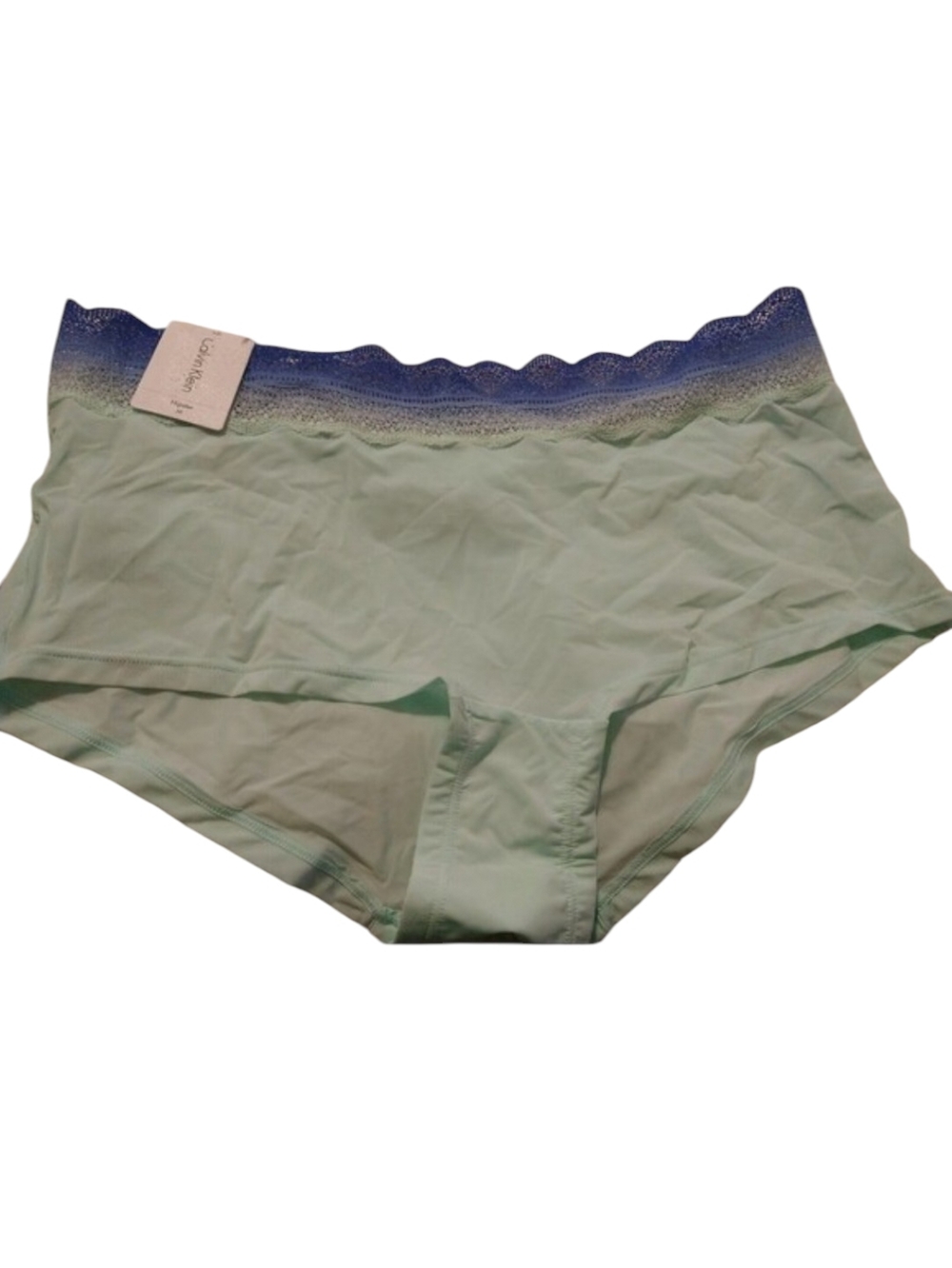 CALVIN KLEIN Women's Lace-Trim Hipster Underwear QD3839 aqua luster blue Medium